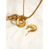 Hoopörhängen yachan 18k guld pvd pläterad rostfritt stål för kvinnor enkel oregelbunden metall texturerad trendig estetiska smycken