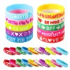 Componenti 100pcs/50pcs braccialetti di silicone personalizzati stampati personalizzati da polso personalizzato con testo per festa di compleanno, eventi