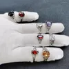 Cluster Ringen 10 stks/partij Groothandel Kristal Veelkleurige Zirconia Engagement Luxe Mode Bruiloft Sieraden Geschenken