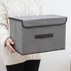 Caja de almacenamiento grande con cubierta, estante para dormitorio, armario, ropa, zapatos de juguete, artículos diversos, organizador plegable, caja plegable de tela para objetos 240129