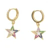 Pendientes colgantes lindo Adorable chica estrella gota pendiente con dije chapado en oro plata multicolor Cz colgando para mujeres 2024