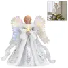 Juldekorationer Angel Tree Topper Pendant Decoration With Lights Glowing Wings Figurine For Xmas Holiday Party