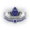 Pierścienie Victoria Wieck Claddagh pierścień biżuteria 10kt biały czarny złoto wypełniona cz diamentowe kobiety zaręczynowe zbiór ślubny rozmiar daru.