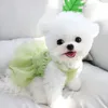 Одежда для собак, зеленая одежда для щенков, летнее тонкое стильное платье, пуловер Тедди Бишон, юбка принцессы для маленьких домашних животных, сплошной цвет