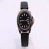 Men's Mechanical Watch 268655 Business Fashion Modern Ceramic Circle Sapphire Mirror Black Surface Rubber Strap Gold Case280A