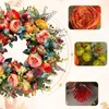 Decorative Flowers Thanksgiving Front Door Wreath Fall Peony Pumpkin Sunflower Festival Celebration Round Autumn Home Decors