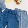 Conjuntos de roupas Milancel 2024 Outono Crianças Conjunto Meninas Denim Roupas Terno