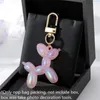 Keychains Bright Color Balloon Dog Resin Plastic Three-Dimensional Keychain Exquisite Gift DIY Pendant For Bag Car Cartoon Pets Key Ring