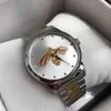 Wristwatches Lovers Couples Style Classic Bee Patterns Watches 38mm 28mm Silver Case Mens Women Designer Quartz247d