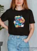 Kobiety dla kobiet Kobiety Kostka Rubik Zabawny druk T-shirt dziewczyna Y2K TEES TOPS TOPS 90S SWETHIRTS Kobietowe ubranie Harajuku
