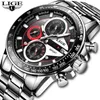 Lige Fashion Men Watches Male Creative Business Chronograph Quartz Clock rostfritt stål Vattentäta klockor Relogio Masculino LY180Z