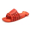 Designer roliga sandaler plattform glid på lekplankor pool kudde kvinnor sandaler solnedgång räkor hummer broderare fashionabla bekväma sandalstorlek 24-45