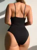 Damenbadebekleidung, gerippte BH-Cup-Badeanzüge, 2024, weiblicher einteiliger Badeanzug, Damen-Monokini, hoher Schnitt, Badeanzug, Schwimmen, Strandkleidung, Bodysuit