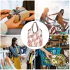 Shopping Bags Dog Pink Florals Women's Casual Shoulder Bag Large Capacity Tote Portable Storage Foldable Handbags