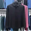 Camisas casuales para hombres Camisa de lujo de gama alta Impresión bordada Primavera / Otoño Manga larga Moda británica Ropa de hombre inferior sin rieles