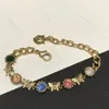 Bracelets papillon en diamant plaqué or, rétro, chaîne épaisse de styliste, cadeau de noël pour femmes, 232f