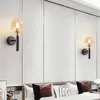 벽 램프 현대 범프 북유럽 유리 공 LED 조명 침실 욕실 거울 계단 통로 조명 조명기