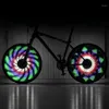 バイクライトリードバイク防水音声ライト64 LED 30パターンダブルサイドディスプレイ自転車タイヤサイクリングホイール1270K