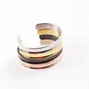 Bangle Rose Gold Color Silver Open Cuff Bangles For Women Men smycken Svart armband Handtillbehör justerbar332s