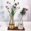 Vases Vase en verre transparent simple moderne rétro bouteilles en relief ornements conteneurs d'arrangement de fleurs décorations d'artisanat d'art à la maison