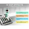 4-kanaals audiomixer ARVOMIC DJ met USB-interface Bluetooth-functie 16 DSP-effecten en 3-bands EQ 240126