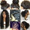 Braziliaanse Full Lace Front Pruiken Echt haar Bruin Zwart Lijmloos Lang Gekruld Golf hd Kanten Pruik Natuurlijk babyhaar Zwart Dames Voorgeplukt 360 kanten pruik 180 dichtheid