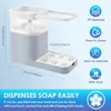 Liquid Soap Dispenser Sponge Holder Towel Rack Bowl Washing Dish For Kitchen 4-In-1 Set