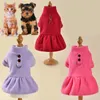 Vestuário para cães mais veludo quente inverno filhote de cachorro vestido menina roupas chihuahua yorkies vestidos saia usar um chapéu ins estilo pequeno médio cães