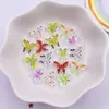 Decorative Figurines 50pcs Resin Colorful Mini Cute Crystal Butterfly Nail Art Flatback Rhinestone DIY Wedding Scrapbook Decor Crafts OL754