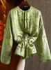 Etnische kleding 2024 retro bedrukte zijden katoenen tangsuits jas dames winter Chinese stijl knop omhoog dubbelzijdig dragen