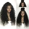 Braziliaanse Full Lace Front Pruiken Echt haar Bruin Zwart Lijmloos Lang Gekruld Golf hd Kanten Pruik Natuurlijk babyhaar Zwart Dames Voorgeplukt 360 kanten pruik 180 dichtheid