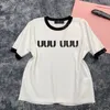 文字コントラストカラーレディースTシャツラグジュアリーデザイナーサマートップトップ半袖通気性Tシャツ