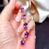 Charm Bracelets Fashion Amethyst 18K Rose Gold Color Treasure Luxury Purple Crystal Gemstone Bracelet For Women Fine Jewelry Christmas Gifts