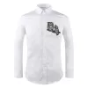 New Arrival Two Owl Embroidery Men's Shirts Hight Quality Fashion Long Sleeve Casual Shirts Men Plus Size M L XL 2XL 3XL