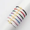 Charm Armband 2024 Fashion Star Initial Armband Women A-Z Letter Färgstark justerbart rep för smyckespresent