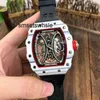 Automatyczne zegarki mechaniczne włókna węglowe RM21-01 Active White Tourbillon pusta wolna osobowość modowa wszechstronna ly