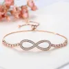 Banles Tongzhe Endless Mens Bracelets 2019 925 Sterling Silver CZ Rose Gold Charm Infinity Bracelets dla kobiet biżuteria pulsera