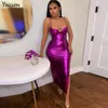 Casual Dresses Yiallen Autumn Purple Sexy Slim Dress Women Sling Sleeveless Fashion Street Party Club Lady Solid Long Bodycon