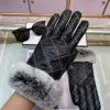 Fashion Designer leather Mittens gloves for women designer Winter inside Sheepskin Leather Mitten Thick Warm Driving Genuine leathers glove Fleece G24224PE-3