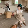 Robes pour filles, tenue décontractée à manches longues et à revers, vêtements brodés de Style coréen pour enfants, printemps-automne, 2024