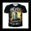 メンズTシャツ男性用AC DC 3Dプリンティングポップロックストリートウェアカジュアルサマーファッションoネック半袖ユニセックス