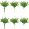 18 PCS Konstgjorda ormbunkeplantor - Artificial Boston Fern Bush Faux inomhus utomhus UV -resistenta grönska buskar falska växter246q