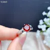 Bagues de cluster CoLife Bijoux Vintage Garnet Bague en argent pour un usage quotidien 6mm Vin naturel Rouge 925