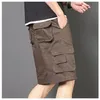 Pantaloncini da uomo Tasche multiple estive TAGLIA PIÙ Pantaloni corti casual da uomo Pantaloni larghi in cotone lavato con gamba dritta ampia