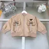 Luxury kids jacket Long sleeved baby baseball uniform Size 110-160 Flip pocket decoration boys girls coat child Outerwear Jan20