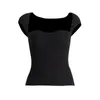 Women's Tanks Sexy Style Knit Sweater 2024 Niche Slim Fit Design Strapless Bag Shoulder T-shirt Solid Color 19Z2906
