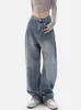 Baggy Jean High Waisted Jeans Wide Leg Denim Pants Light Blue Loose Trousers 2024 Korean Casual Streetwear Y2K Fashion 240129
