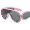 Neue trendige PC Einteilige Sonnenschatten-Sonnenbrille Mode Unisex Street Foto Farbe konkav geformt