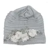 Ethnische Kleidung 2024 Glänzende gefaltete Turban-Kappe mit Diamant-Blumenstrauß Afrikanischer Headtie Frauen-Kopf-Verpackungs-Nigeria-Kopfstück-Dame-Party-Hut