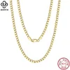 Chains Rinntin 18K Gold Over 925 Sterling Silver 3mm Italian Diamond Cut Cuban Link Chain Necklace For Women Men Fashion Jewelry S250P